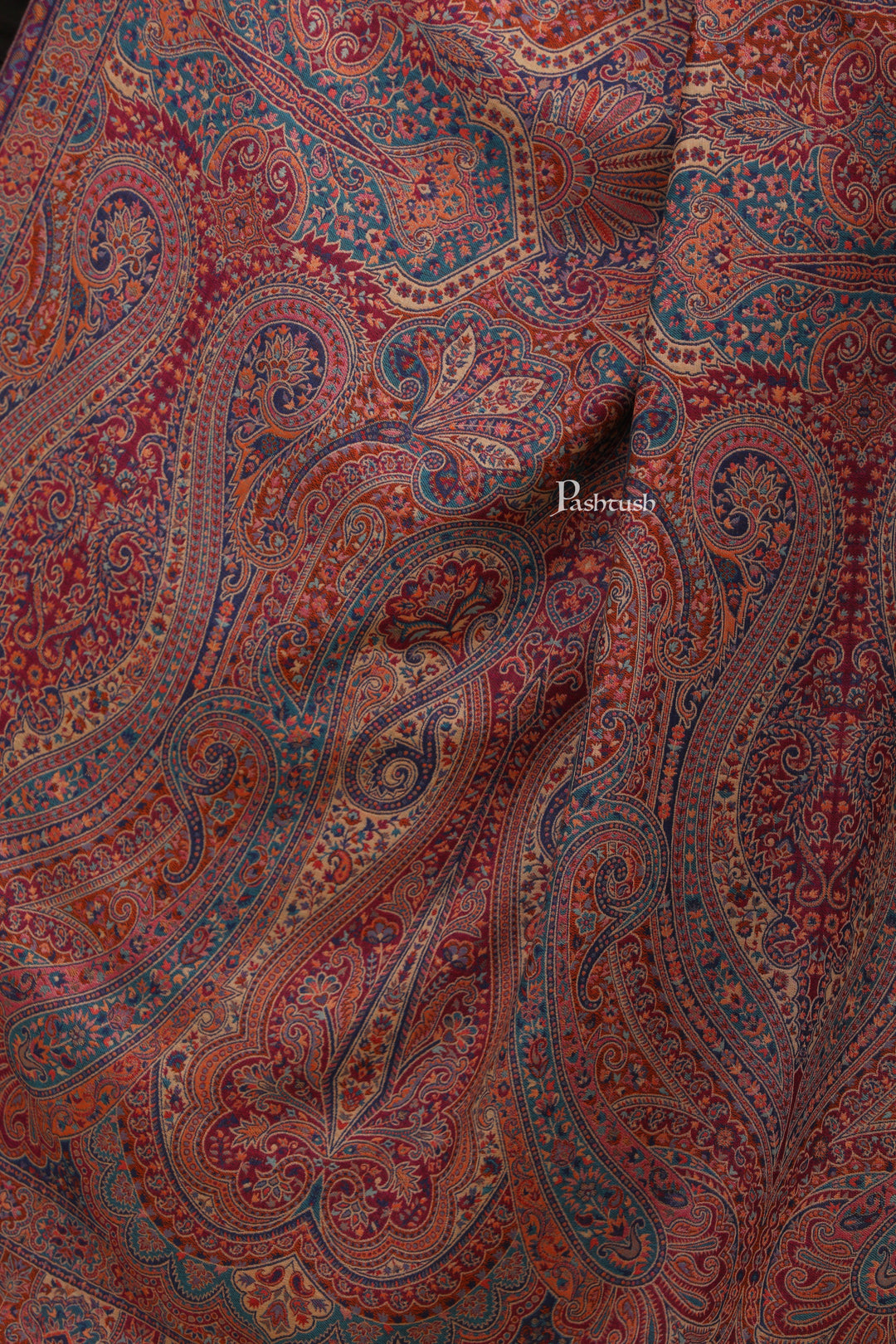 Pashtush womens Faux Pashmina Shawl, Ethnic Paisley Weave, Multicolour