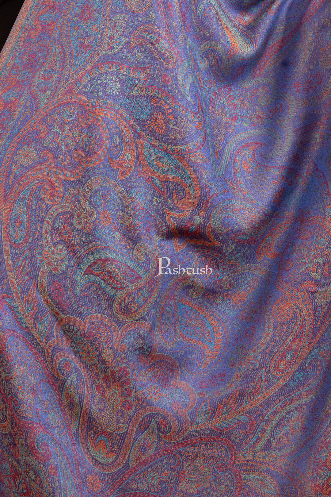 Pashtush Womens Viscose Stole, Self Paisley Weave Reversible, Multicolour