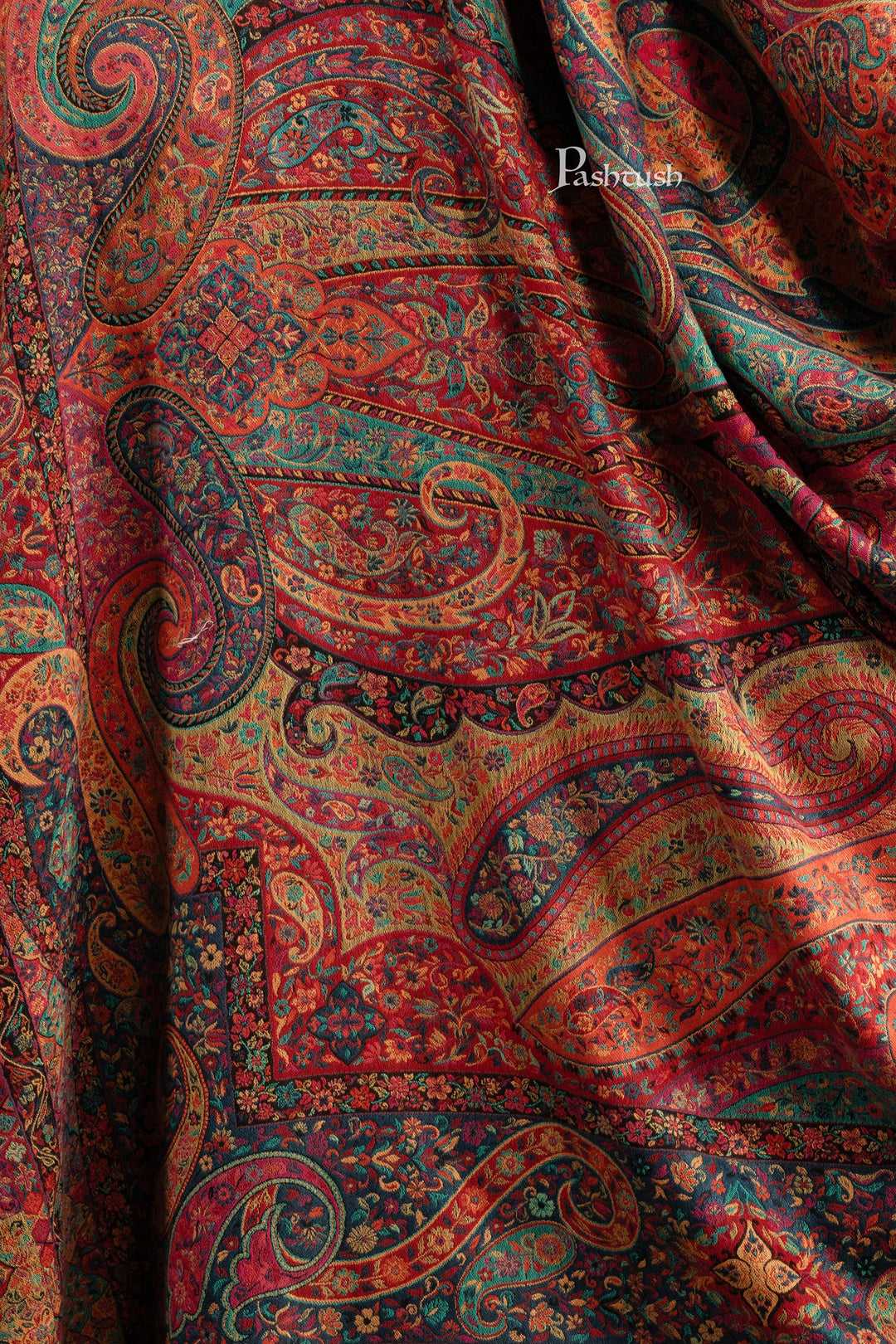 Pashtush Womens Shawl, Fine Wool Twilight Collection, Woven Design, Multicoloured