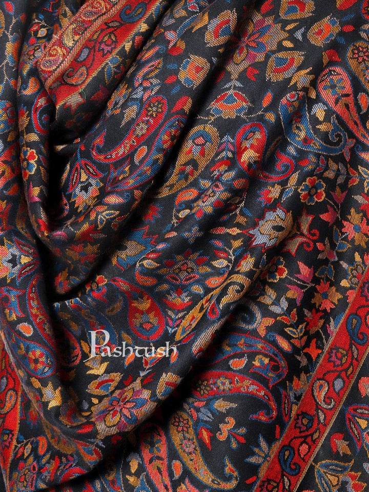 Pashtush India 70x200 Pashtush Mens Kaani Stole, Faux Pashmina, Navy Blue