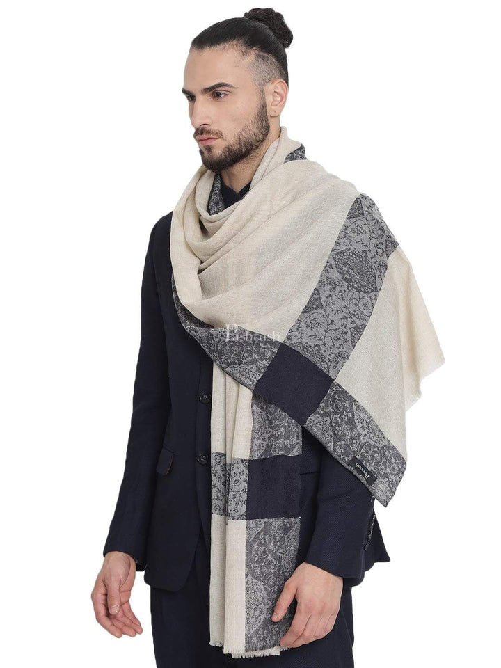 Pashtush India 70x200 Pashtush Mens Reversible Stole, with Paiseley weave