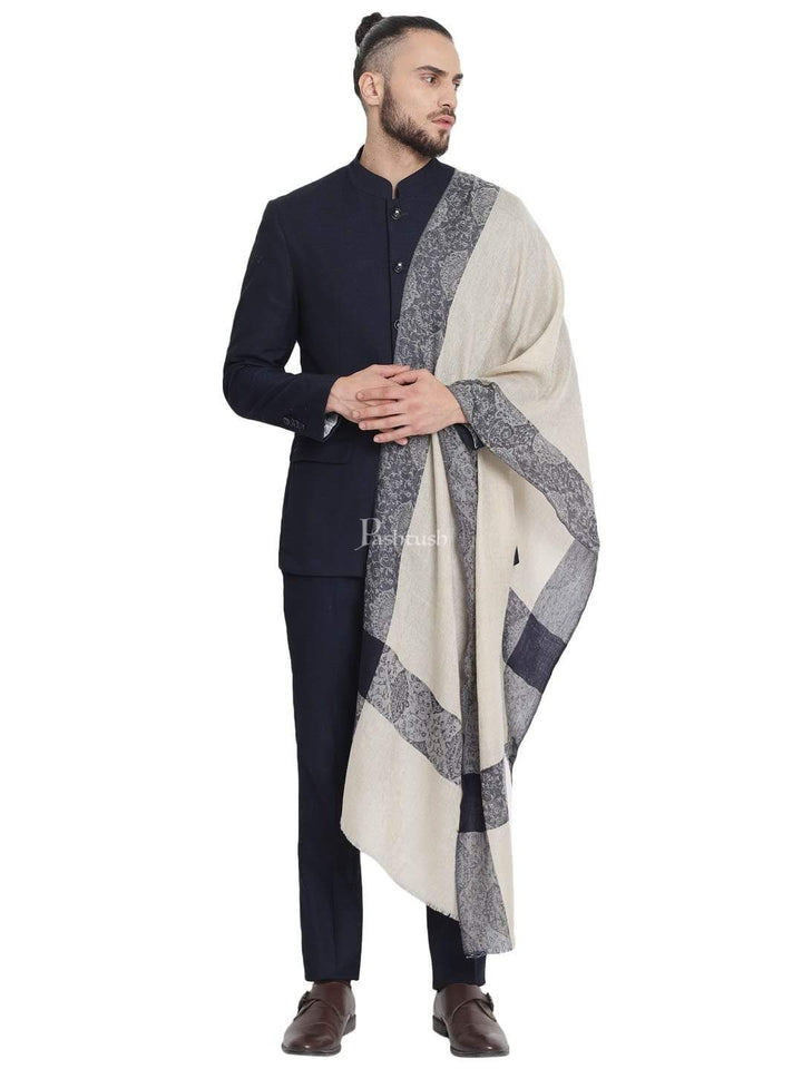 Pashtush India 70x200 Pashtush Mens Reversible Stole, with Paiseley weave