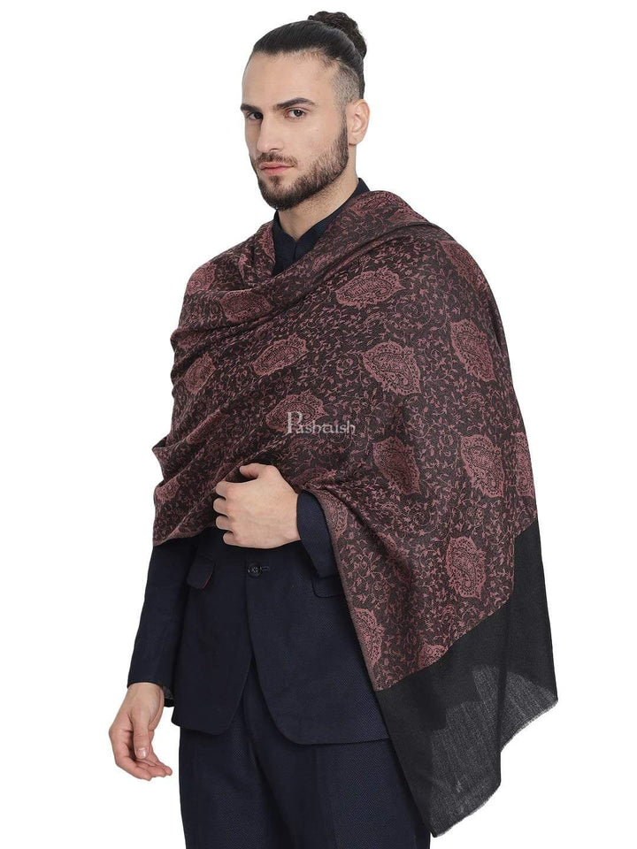 Pashtush India 70x200 Pashtush Mens Soft Wool, Reversible Stole Scarf