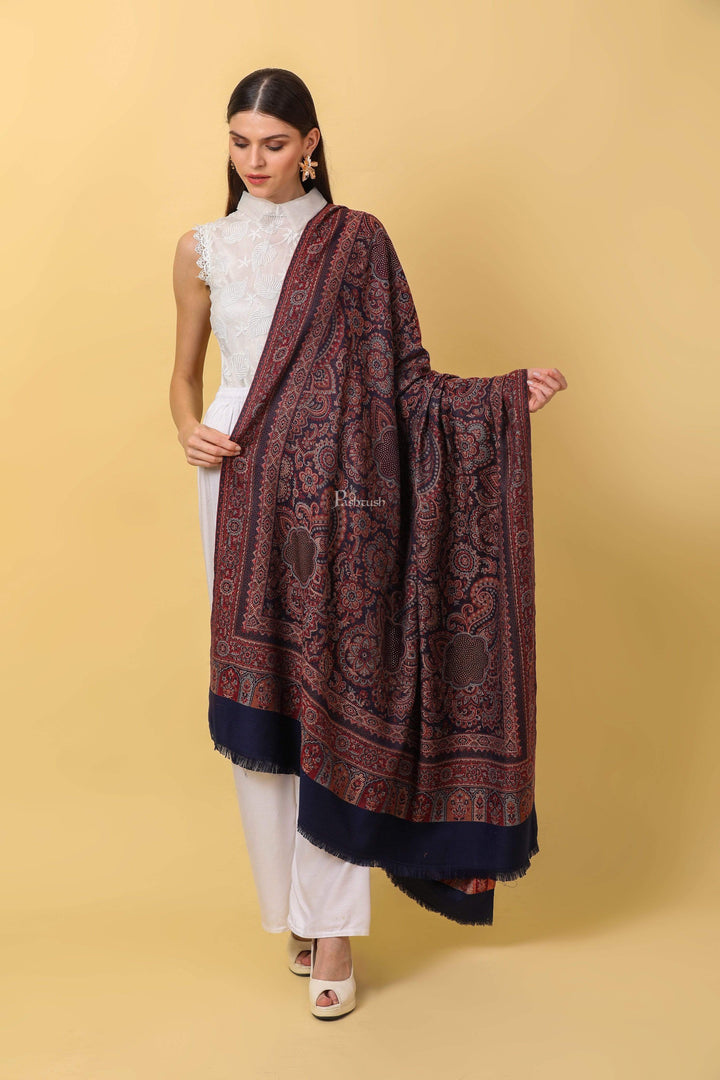 Pashtush India 100x200 Pashtush Women's Jamawar Shawl with Crystal Work Shawl, Faux Pashmina