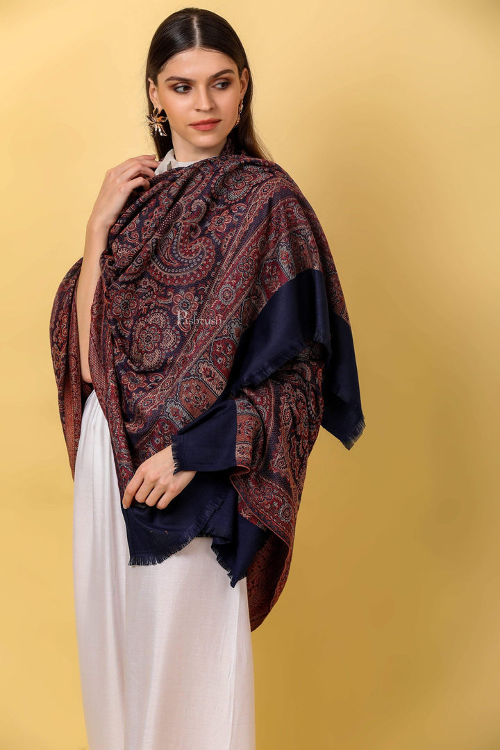 Pashtush India 100x200 Pashtush Women's Jamawar Shawl with Crystal Work Shawl, Faux Pashmina