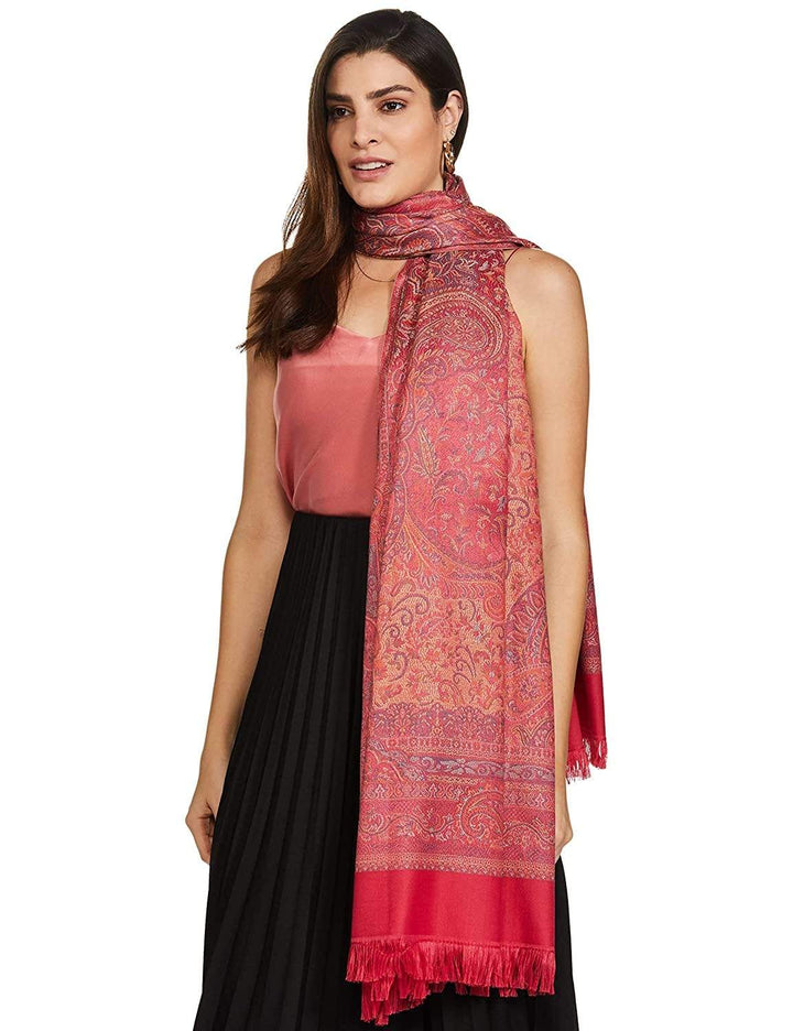 Pashtush India 100x200 Pashtush Women's Kashmiri Jamawar Shawl, Fuchsia