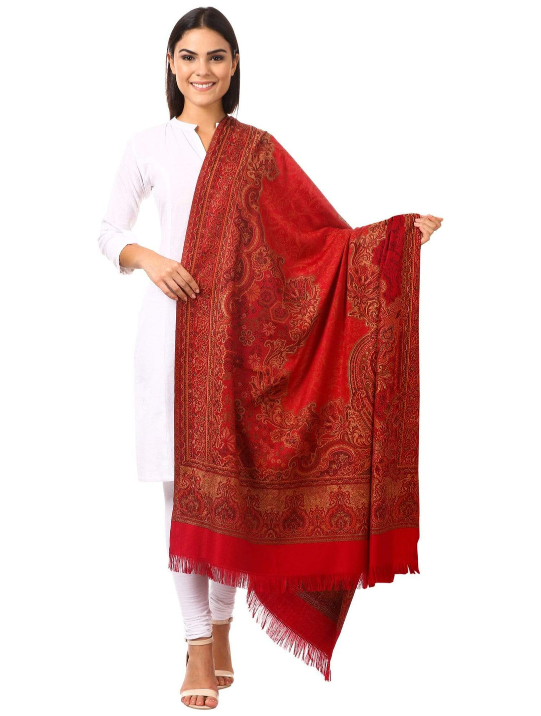 Pashtush India 100x200 Pashtush Women's Kashmiri soft, Faux Pashmina Shawl Maroon