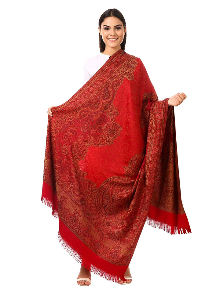 Pashtush India 100x200 Pashtush Women's Kashmiri soft, Faux Pashmina Shawl Maroon