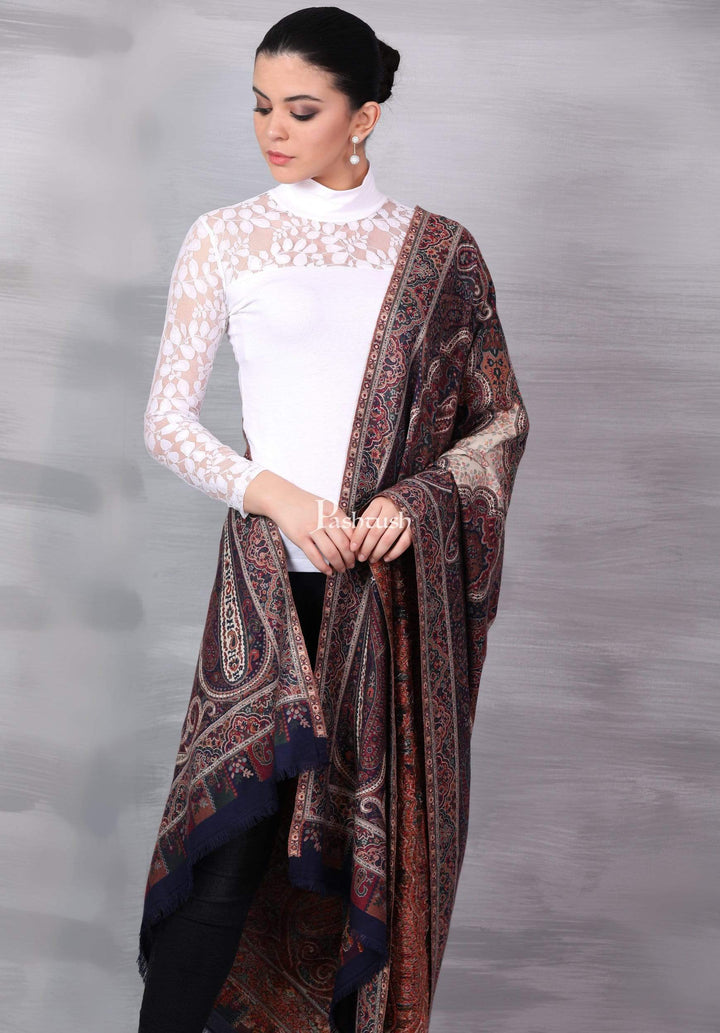 Pashtush Shawl Store Shawl Pashtush Womens Antique Heritage Design, Jamawar Shawl, Fine Wool