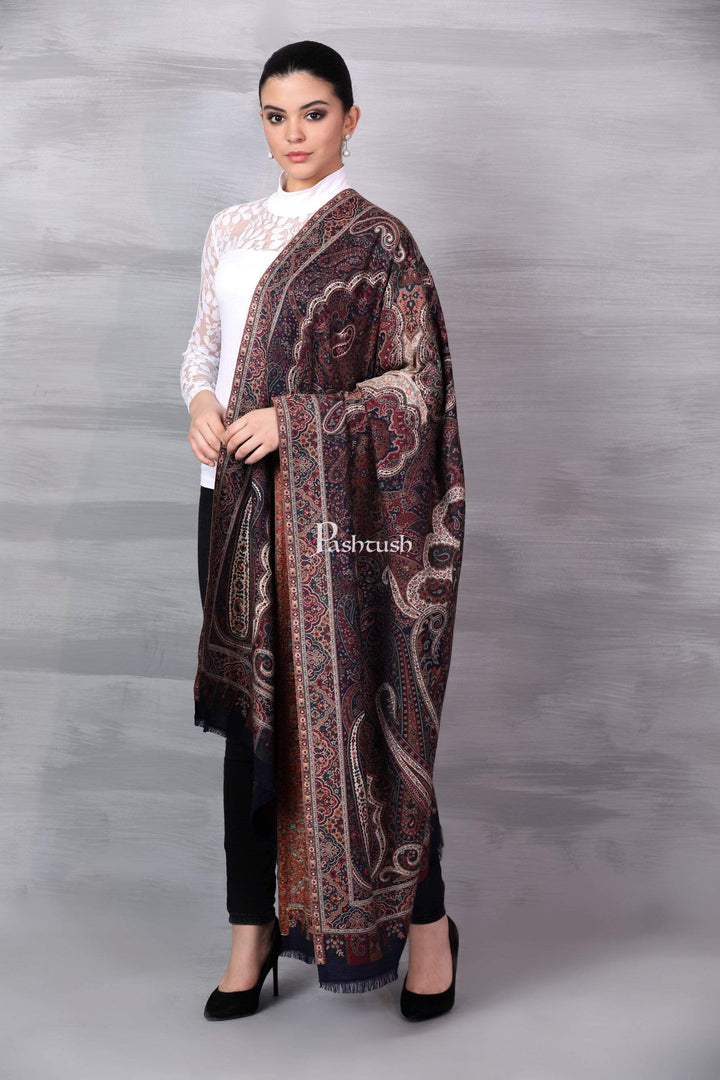 Pashtush Shawl Store Shawl Pashtush Womens Antique Heritage Design, Jamawar Shawl, Fine Wool