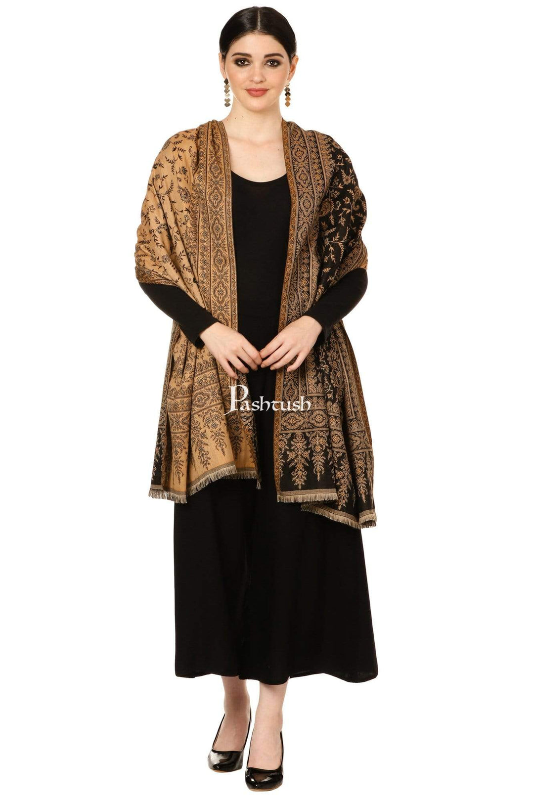 Pashtush Shawl Store Stole Pashtush Womens Bamboo Jacquard Scarf, Reversible