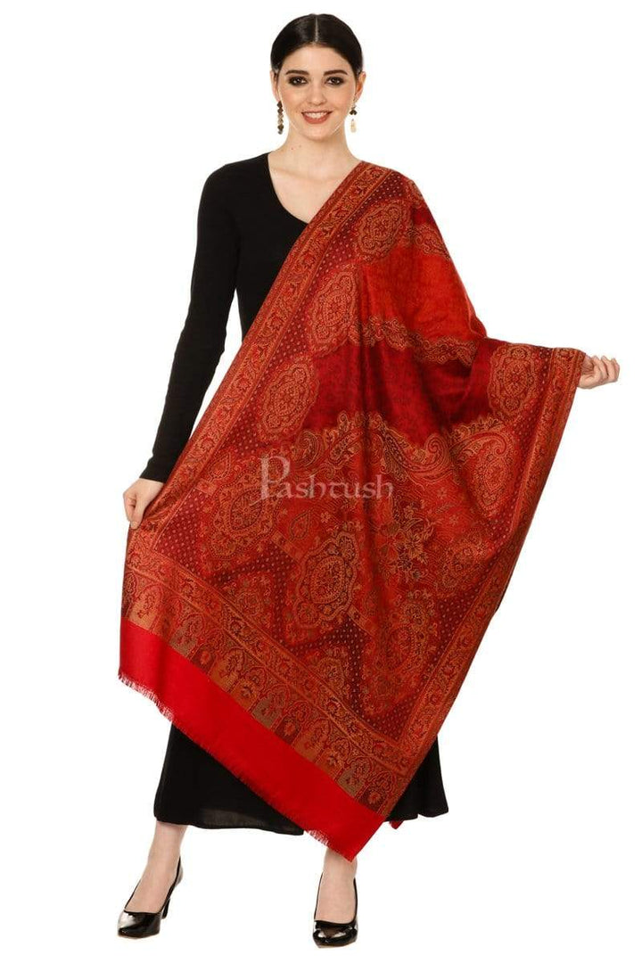 Pashtush India 70x200 Pashtush Womens Bamboo Jacquard Scarf, Reversible