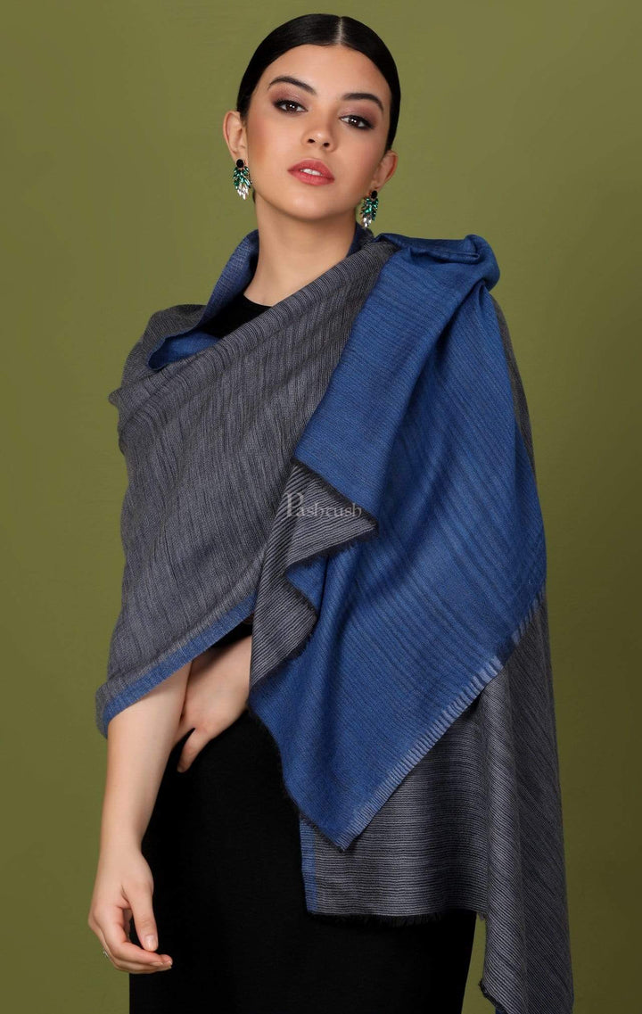 Pashtush Store Stole Pashtush Womens Cashmere Wool Scarf, Reversible Weave, Twin Coloured Scarf