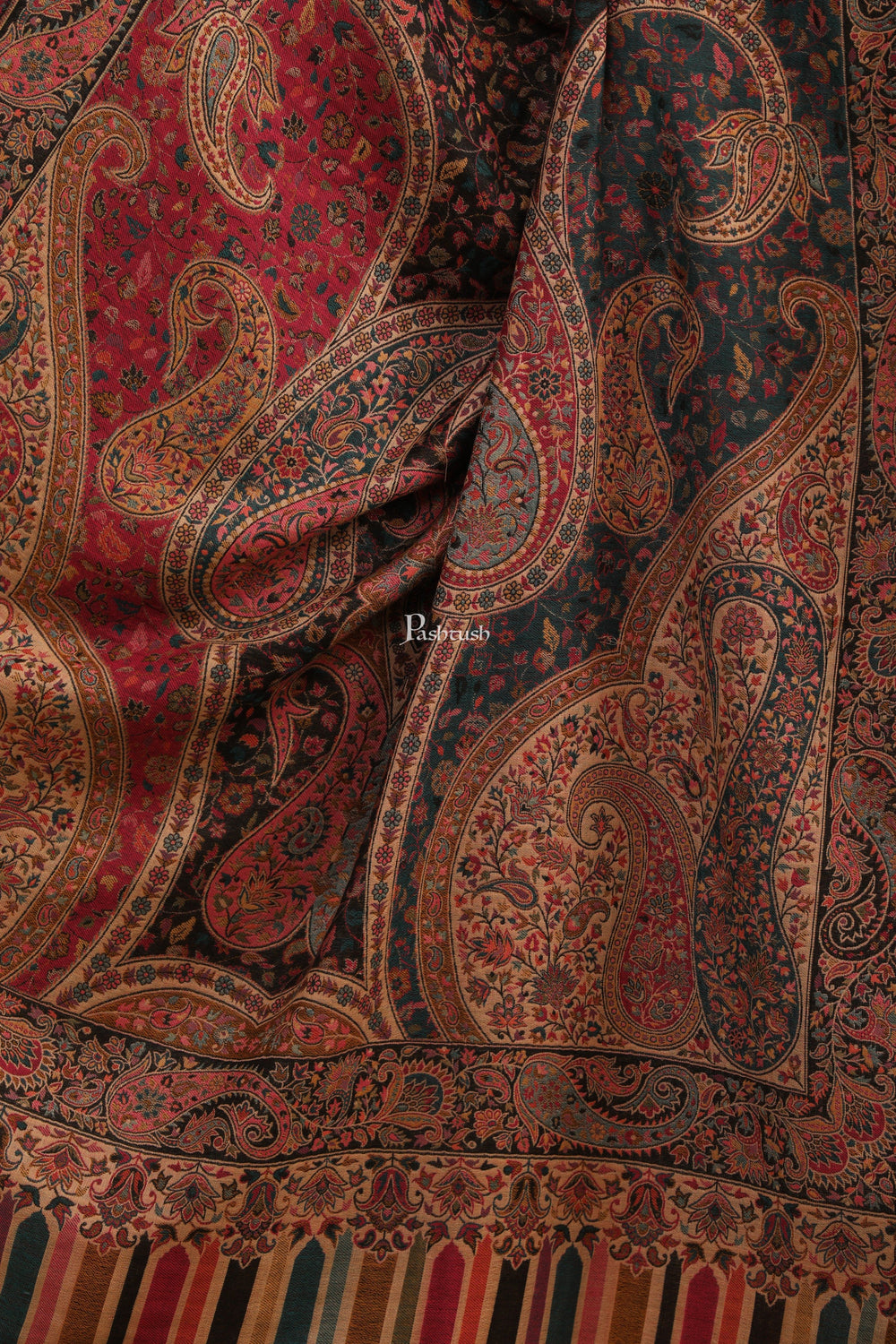 Pashtush India Womens Shawls Pashtush Womens Faux Pashmina Shawl, Ethnic Weave Design, Multicolour
