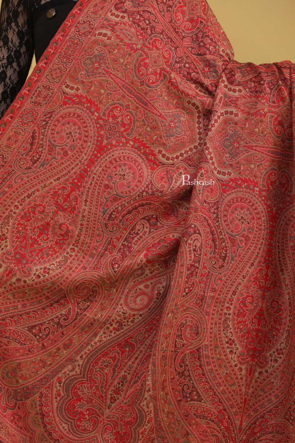 Pashtush India Womens Shawls Pashtush Womens Faux Pashmina Shawl, Ethnic Weave Pasiley Design, Multicolour