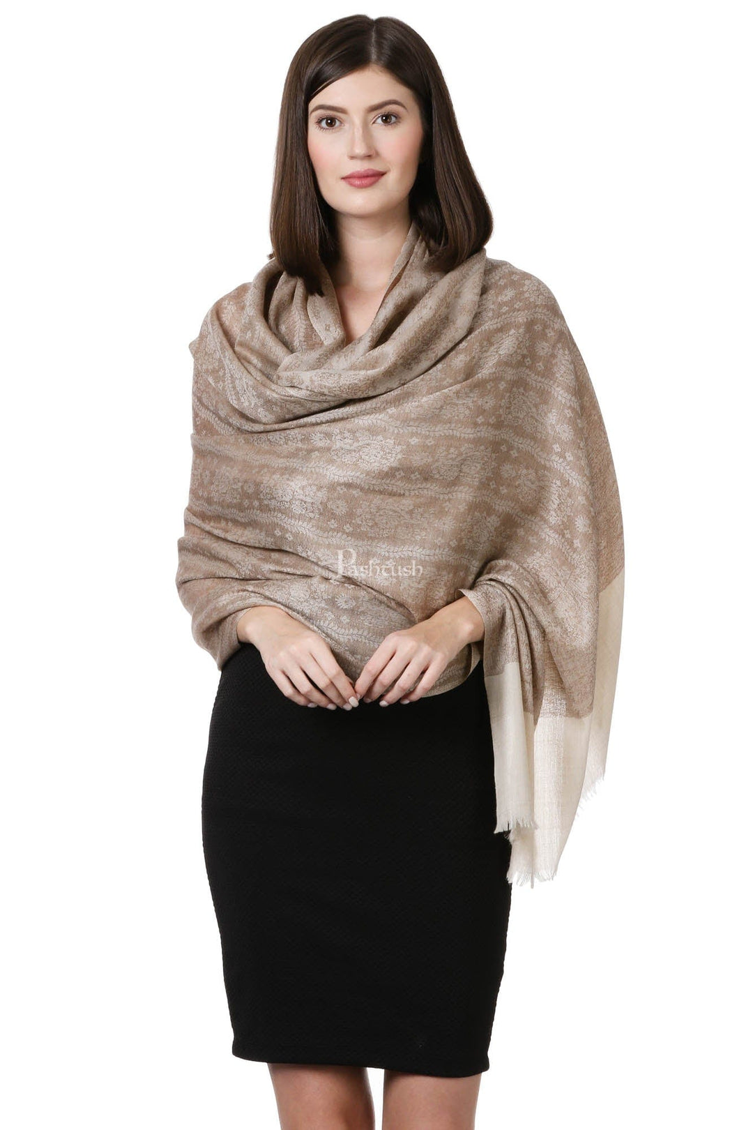 Pashtush India Womens Shawls Pashtush Womens Fine Wool Shawl, Cedar