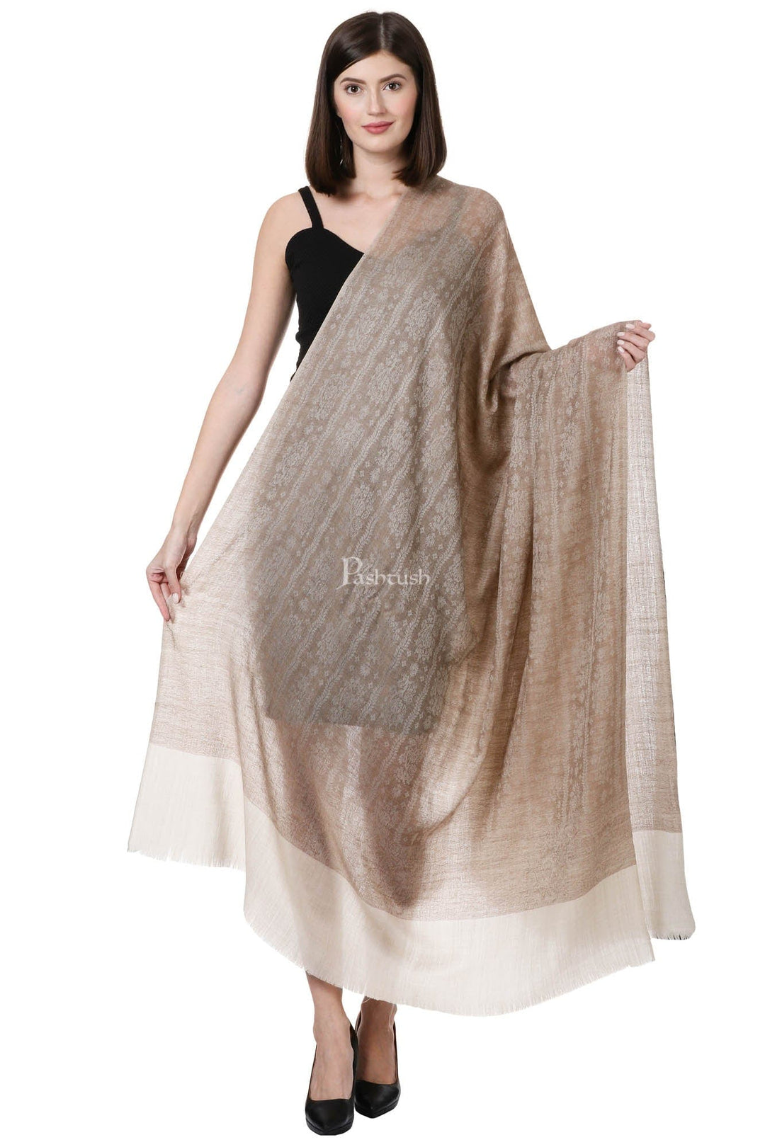 Pashtush India Womens Shawls Pashtush Womens Fine Wool Shawl, Cedar