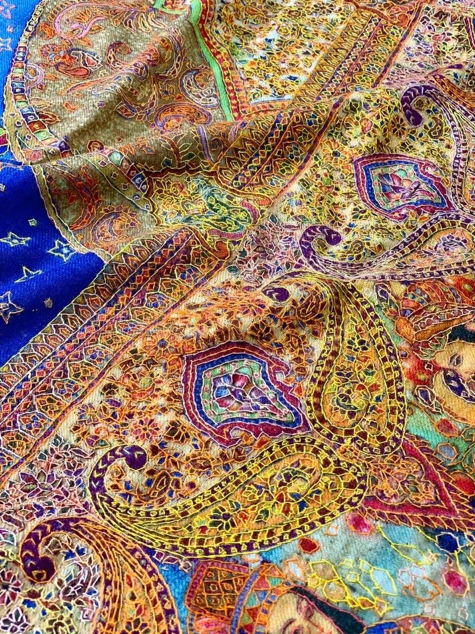 Pashtush Womens Hand Embroidered Moon Shawl (Chand-Dar), Rashke Qamar, Love Story Shawl.