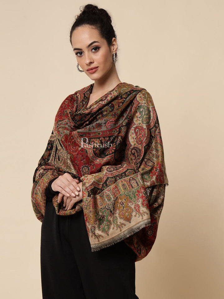 Pashtush India Womens Shawls Pashtush Womens Paisley Weave Ethnic Shawl, Soft And Warm, Multicolour