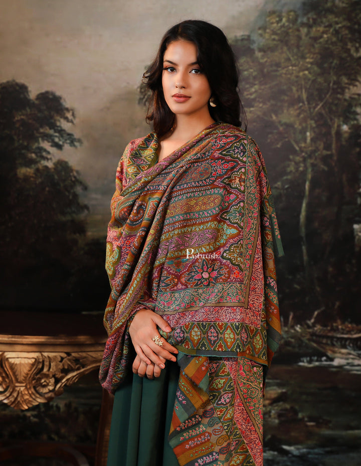 Pashtush India Womens Shawls Pashtush womens Pashmina shawl, Kalamkari design, Multicolour