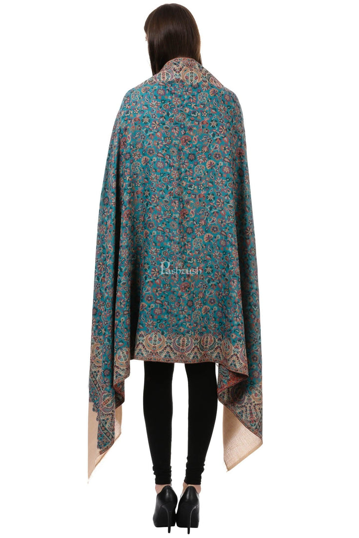 Pashtush India Womens Shawls Pashtush Womens Shawl,"Rich Garden Aesthic" Design, Inspired By Vintage Jamawar Shawls, Faux Pashmina Shawls, Soft And Warm