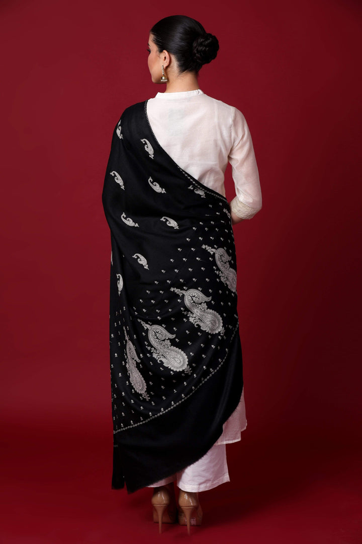 Pashtush Shawl Store Shawl Pashtush Womens Shawl with Tone on Tone Embroidery, Soft and Warm