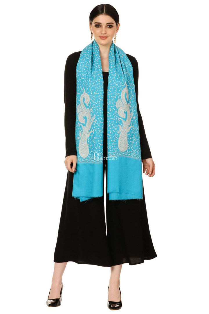 Pashtush Shawl Store Shawl Pashtush Womens Shawl with Tone on Tone Embroidery, Soft and Warm, Light Weight