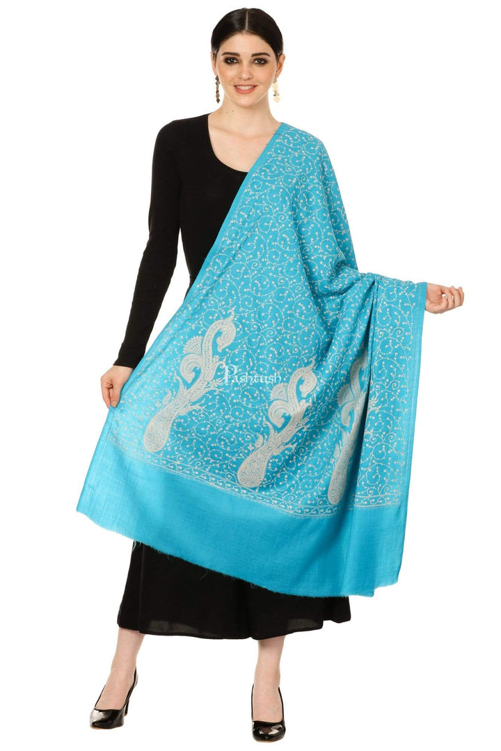 Pashtush Shawl Store Shawl Pashtush Womens Shawl with Tone on Tone Embroidery, Soft and Warm, Light Weight