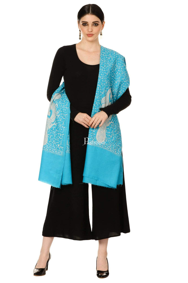 Pashtush Shawl Store Shawl Pashtush Womens Shawl with Tone on Tone Embroidery, Soft and Warm, Light Weight