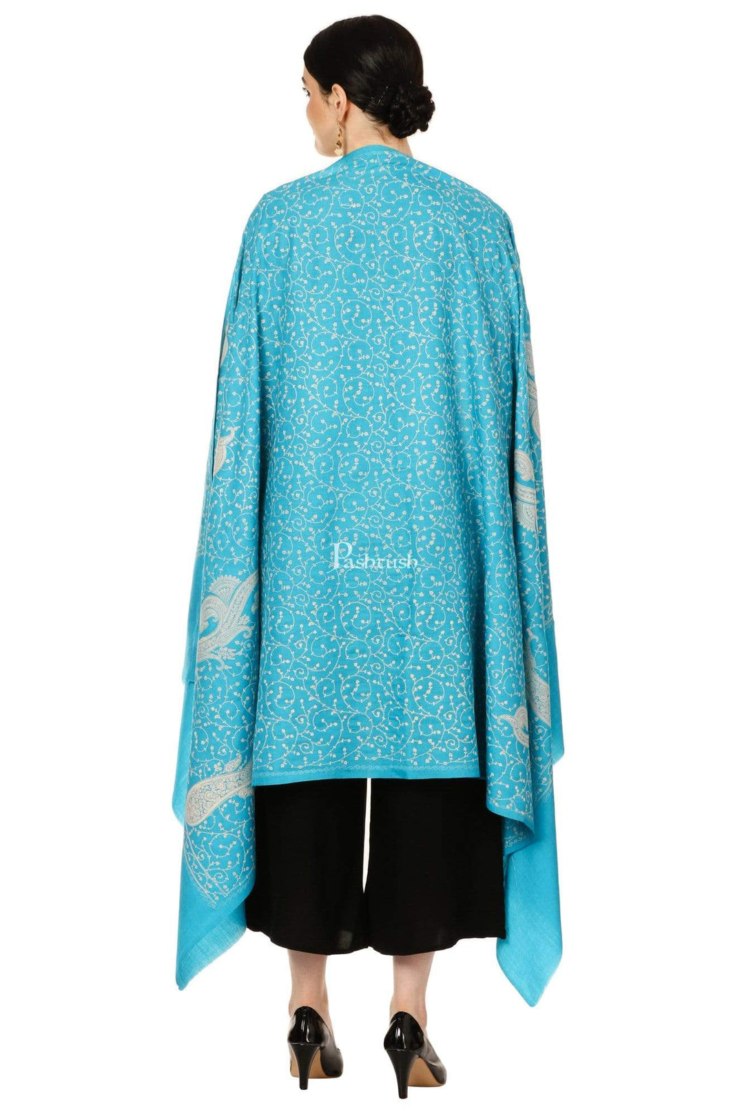 Pashtush Shawl Store Shawl Pashtush Womens Shawl with Tone on Tone Embroidery, Soft and Warm, Light Weight