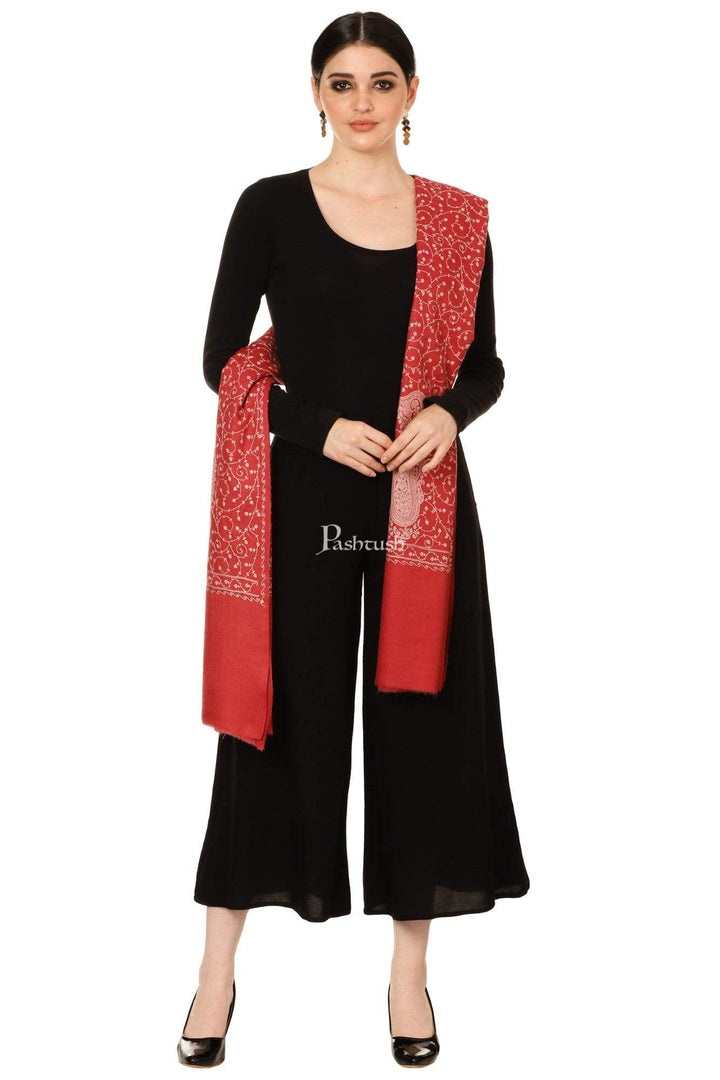 Pashtush Shawl Store Shawl Pashtush Womens Shawl with Tone on Tone Embroidery, Soft and Warm, Light Weight