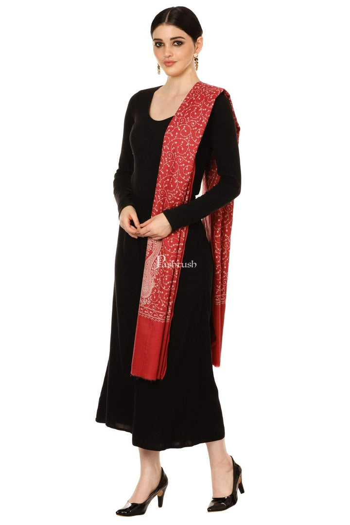 Pashtush Shawl Store Shawl Pashtush Womens Shawl with Tone on Tone Embroidery, Soft and Warm, Light Weight