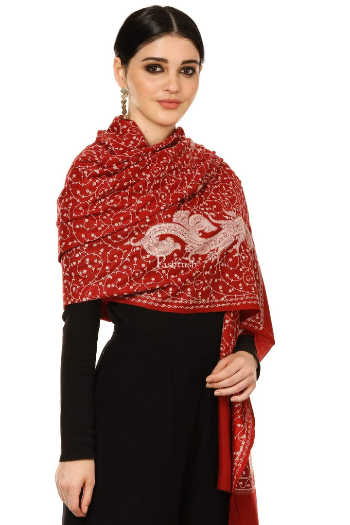 Pashtush Shawl Store Shawl Pashtush Womens Shawl with Tone on Tone Embroidery, Soft and Warm, Light Weight