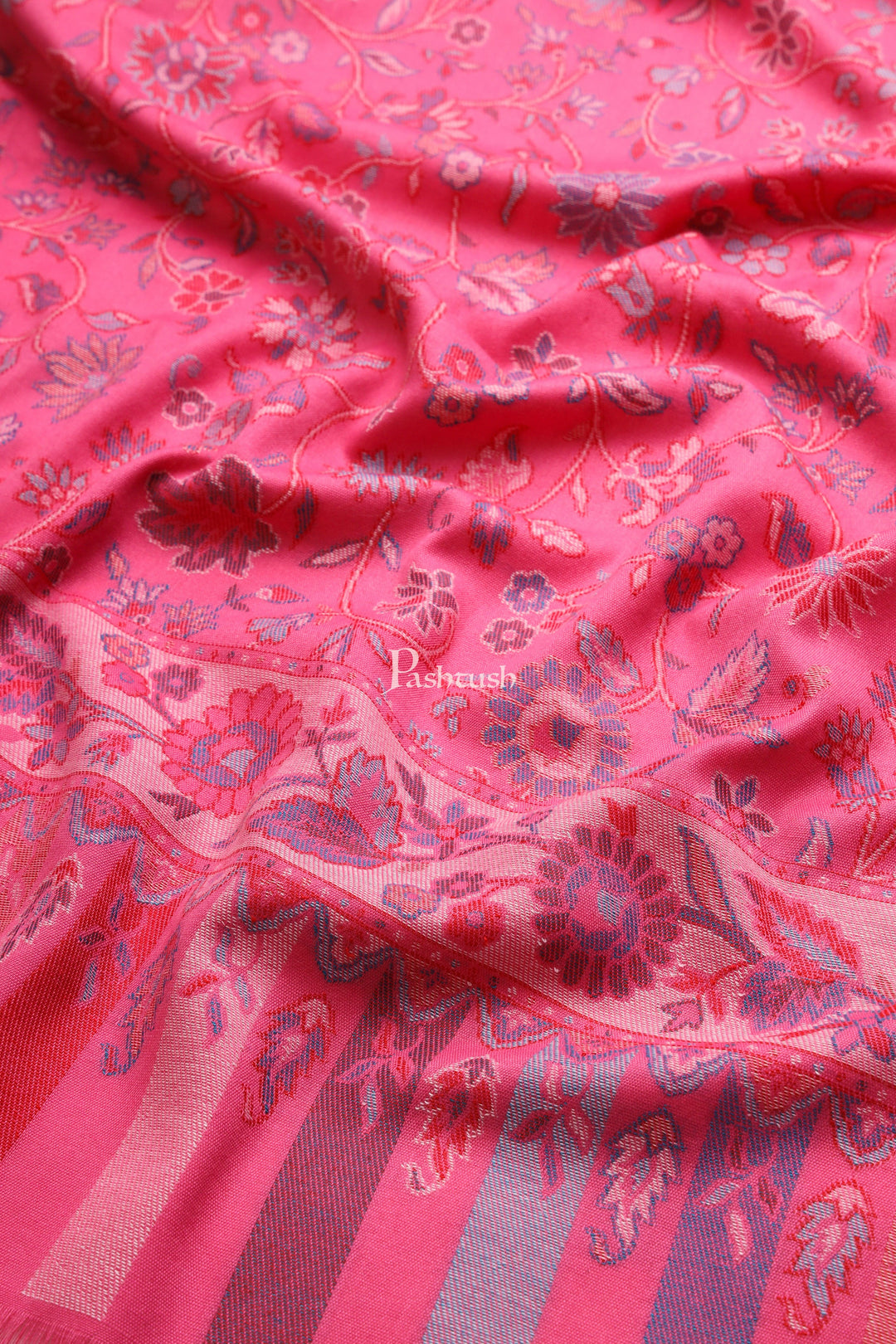 Pashtush India Womens Shawls Pashtush Womens Womens, Faux Pashmina, Paisley Ethnic Woven, Pink