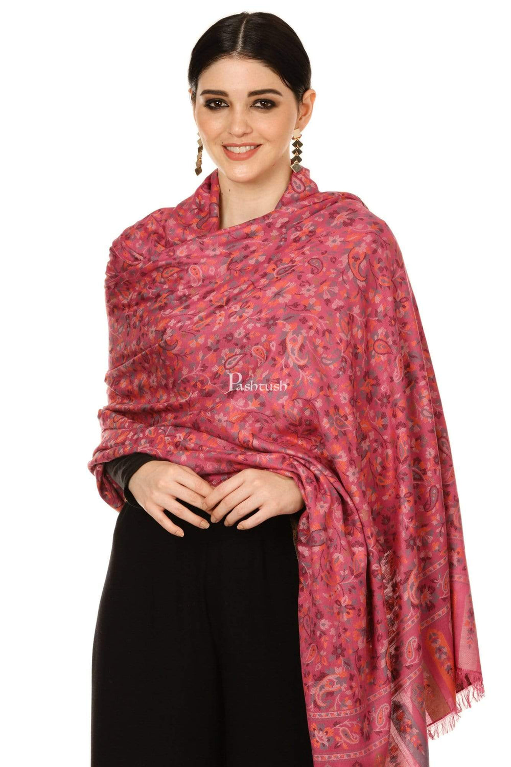 Pashtush Store Shawl Pashtush Womens Woven Kaani Shawl, Woollen, Faux Pashmina Shawl