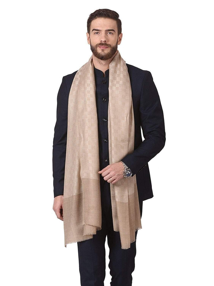 Pashtush Shawl Store Stole Pashtush Woven Mens Pashmina Stole, checks Mens Muffler, Warm Cashmere Feel