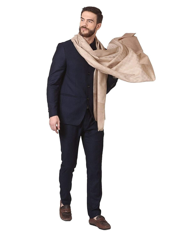 Pashtush Shawl Store Stole Pashtush Woven Mens Pashmina Stole, checks Mens Muffler, Warm Cashmere Feel