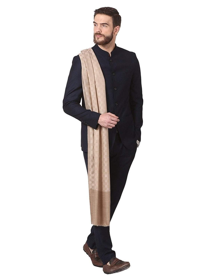 Pashtush Shawl Store Stole Pashtush Woven Mens Pashmina Stole, checks Mens Muffler, Warm Cashmere Feel