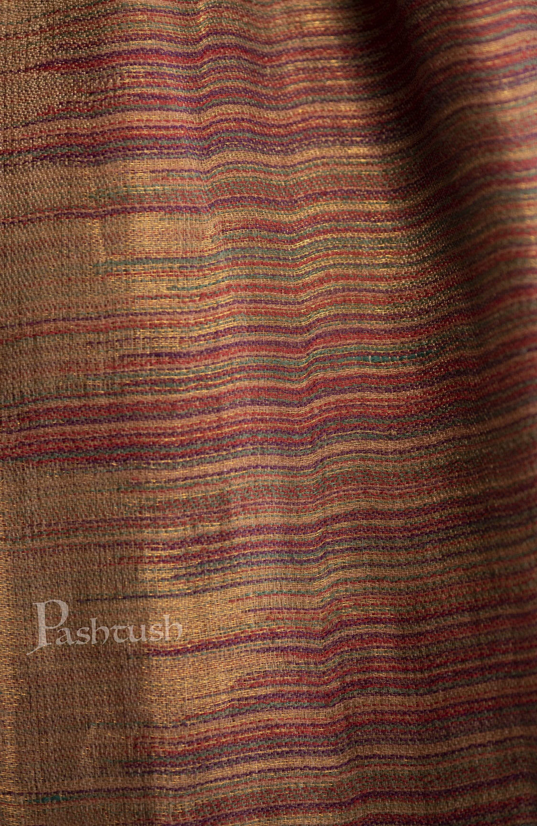 Pashtush India 70x200 Pashutsh Mens Scarf, With Shimmery Zari Thread Weave