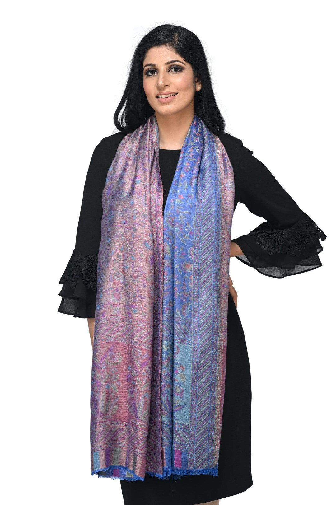 Pashwool 70x200 Pashwool Womens Extra Soft Bamboo Scarf, Woven Ethnic Design, Soft and Smooth