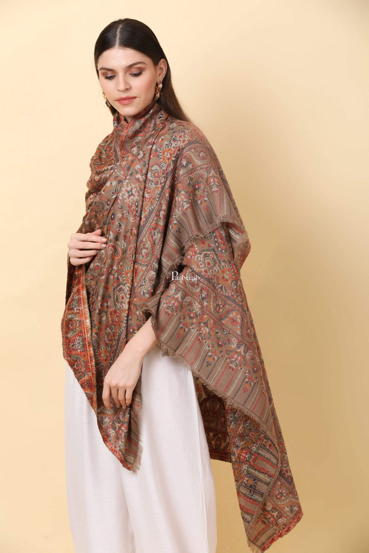 Pashtush Shawl Store Shawl Womens Kaani Shawl, Faux Pashmina, Soft and Warm, Sahara Beige